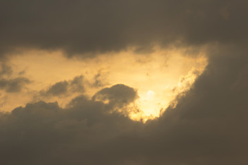 Dark clouds at sunset