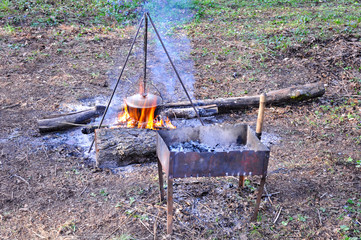 Tourist bowler on a bonfire