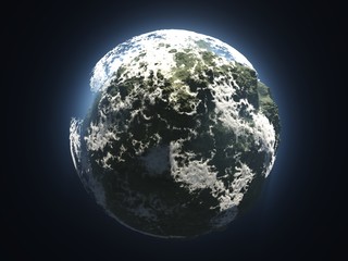 planet with clouds in space
