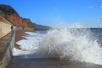 Waves on a windy day in Sidmouth, Devon