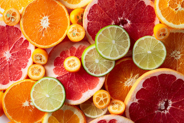 Obraz na płótnie Canvas Close up of citrus fruits.