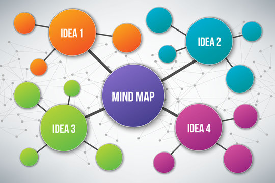 Creative vector illustration of mind map infographic template isolated on transparent background with place for your content. Art design. Abstract concept graphic element