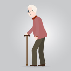 Elderly man, old people icon vector illustration