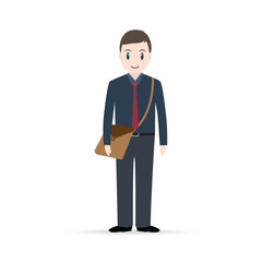 Man with shoulder bag icon. Personel icon