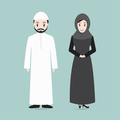 Obraz na płótnie Canvas Muslim man and woman icon