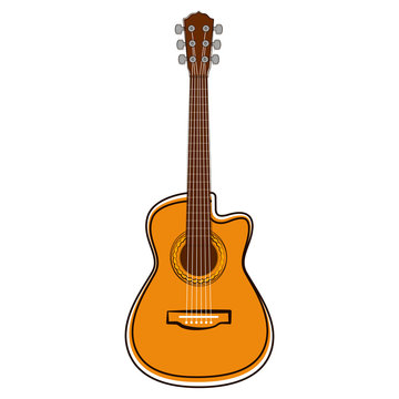 Isolated guitar sketch. Musical instrument
