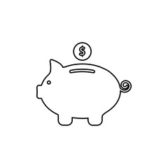 Piggy bank white icons