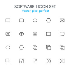 Software 1 theme, line icon set.