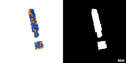 Wykrzyknik 3D sześciany kwadraty klocki piksele © vempireart