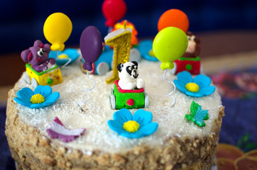 Fototapeta na wymiar sweet colored cake for celebration
