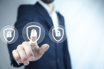 man hand lock in screen