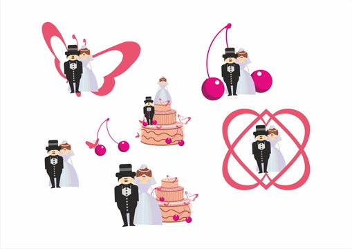 Bride and groom - wedding set