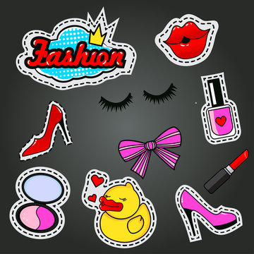 Woman Fashion Stickers, Badges and Patches Stock Vector by ©vectorlab  156543322