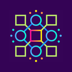 Linear icon Algorithms, Pattern Recognition. Data science technology and machine learning process....