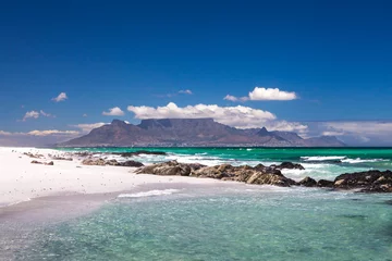 Gordijnen Table mountain cape town south africa scenic view from blouberg © sculpies