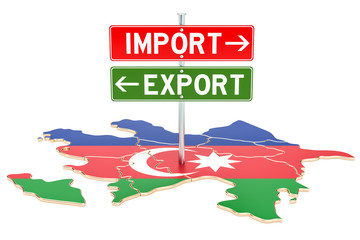 Import and export in Azerbaijan concept, 3D rendering