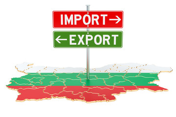 Import and export in Bulgaria concept, 3D rendering