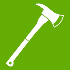 Firefighter axe icon green