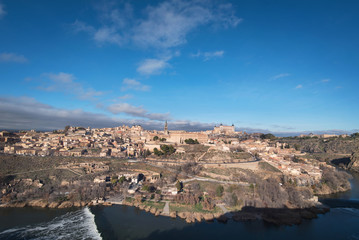 Fototapeta premium Scenic view of Toledo medieval city skyline, Spain.