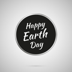 Happy Earth Day Lettering On Black Template