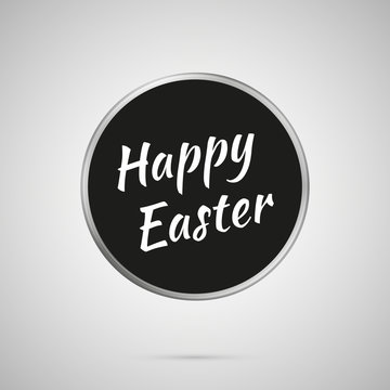 Happy Easter Lettering On Black Template