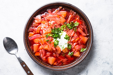 Traditional Ukrainian borscht.
