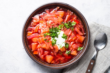 Traditional Ukrainian borscht.