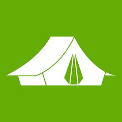 Camping tent icon green