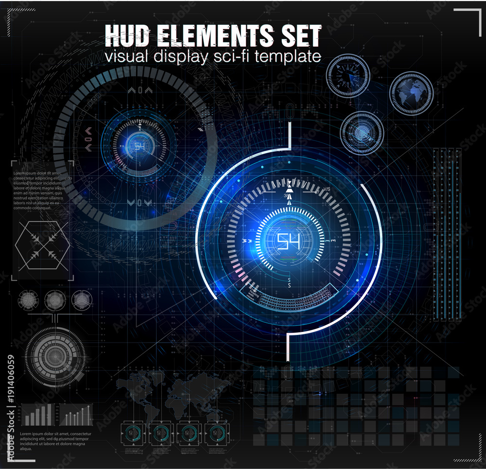 Poster hud ui. abstract virtual graphic touch user interface. infographic. vector science abstract. vector 