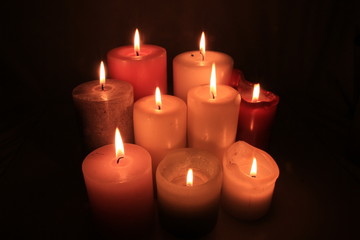 Obraz na płótnie Canvas Group of burning candles
