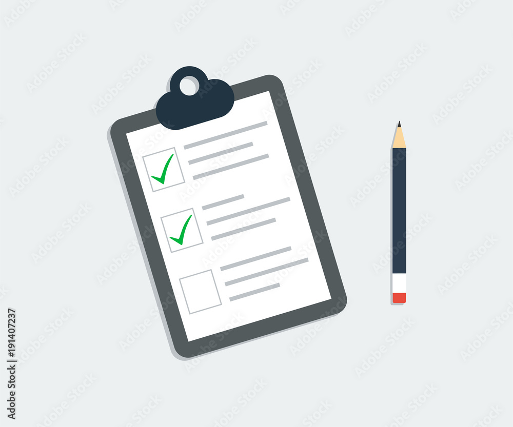 Canvas Prints checklist icon. clipboard checklist with pencil. vector illustration