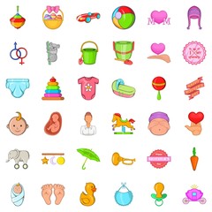 Mommy icons set, cartoon style