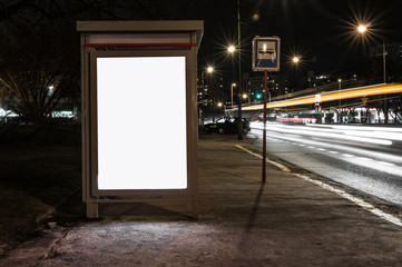 Street Advertisement Urban Transportation Isolated White Mockup Space Billboard