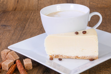 Coffee with cheesecake