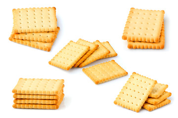 Crackers.Cookies isolated.Collage.