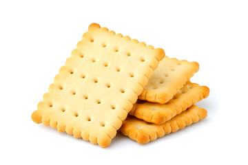 Crackers; biscuit isolated close up.