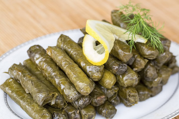 Turkish foods; stuffed leaves (yaprak sarmasi)