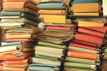 Stacked office files