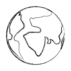 map of the world on blurred silhouette vector illustration