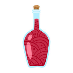 Preserved food in glass jar. Cartoon vector illustration.