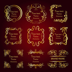 Set of vector graphic elements for design