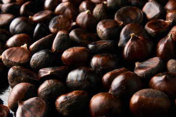 Raw Chestnuts background