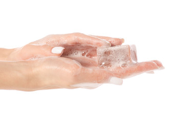 Soap in a soapy hand care natural