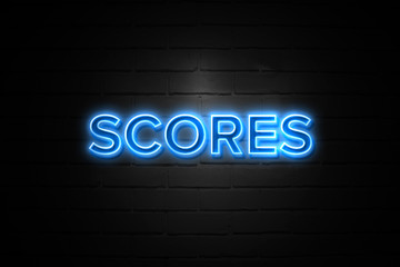 Obraz premium Scores neon Sign on brickwall