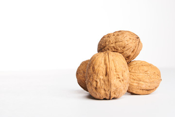 Walnuts isolated on white background
