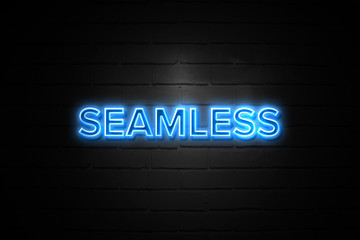 Seamless neon Sign on brickwall