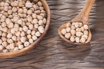 Raw chickpeas in the bowl - Cicer arietinum