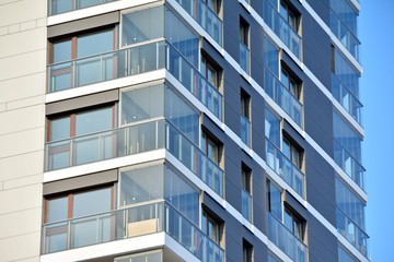 Facade of a modern apartment building