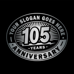 105 years anniversary design template. Vector and illustration. 105th logo. 