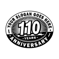 110 years anniversary design template. Vector and illustration. 110th logo. 